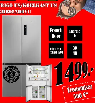 Aanbieding: FRIGO US/KOELKAST US RMB952D6VU