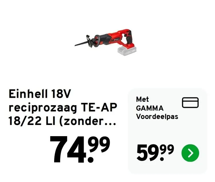Aanbieding: Einhell 18V tacker TE-CN 18 LI (zonder accu)