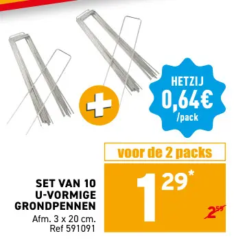 Promotie: U-vormige grondpennen
