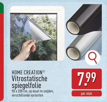 Aanbieding: Vitrostatische spiegelfolie