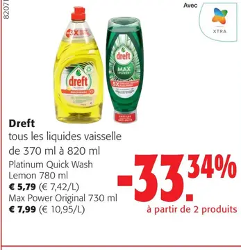 Offre: Dreft tous les liquides vaisselle