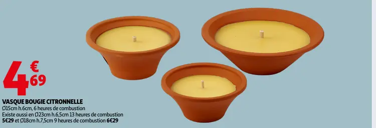 Promotie: Vasque bougie citronnelle