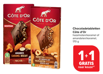 Aanbieding: Chocoladetabletten Côte d'Or hazelnoten/karam