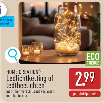 Aanbieding: Ledlichtketting of ledtheelichten
