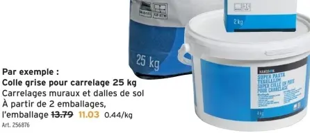 Offre: Colle grise pour carrelage
