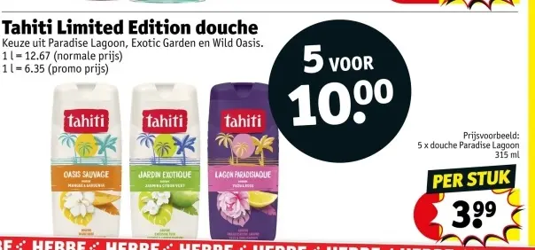 Promotie: Tahiti Limited Edition douche