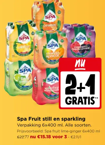 Promotie: Spa Fruit still en sparkling