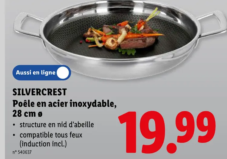 Offre: Poêle en acier inoxydable