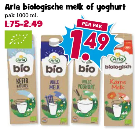 Aanbieding: Biologische melk of yoghurt