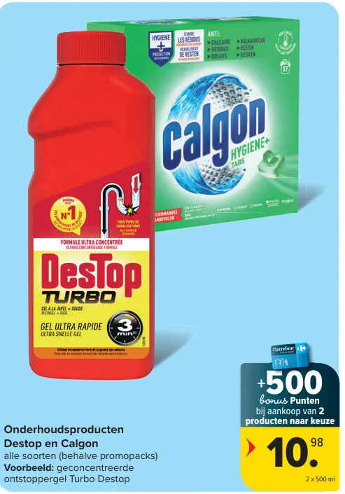 Promotie: Onderhoudsproducten Destop en Calgon