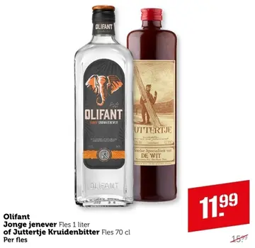 Aanbieding: Olifant Jonge jenever of Juttertje Kruidenbitter