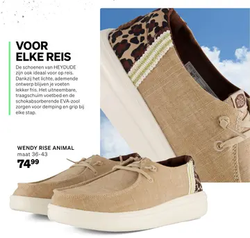 Aanbieding: HEYDUDE Wendy Rise Animal Instappers beige