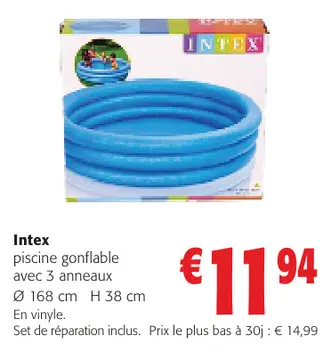 Offre: piscine gonflable avec 3 anneaux