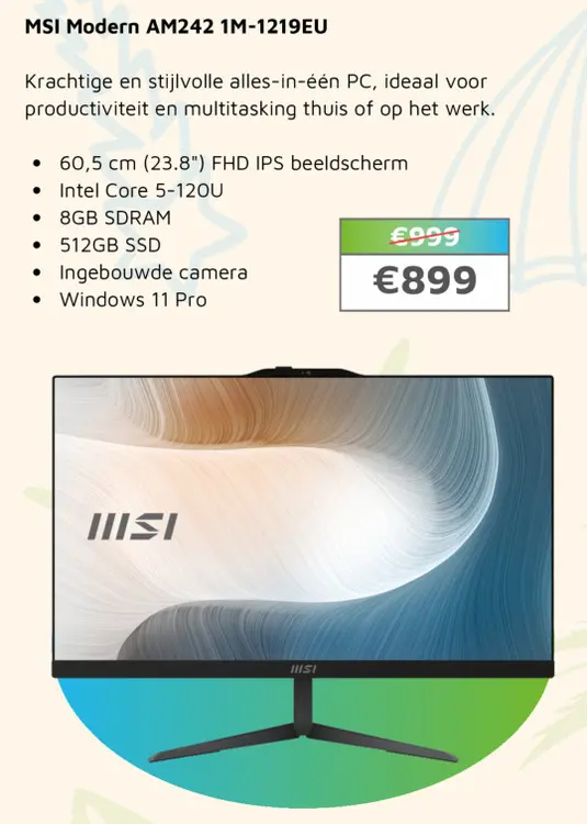 Aanbieding: MSI Modern AM242 1M-1219EU