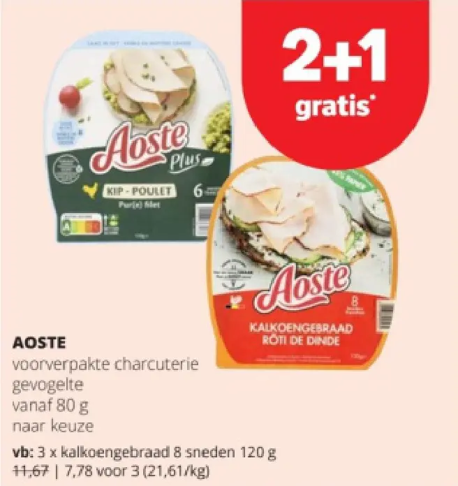 Promotie: Voorverpakte charcuterie gevogelte
