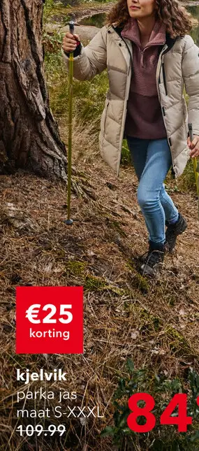 Aanbieding: Kjelvik gewatteerde dames outdoor jas beige