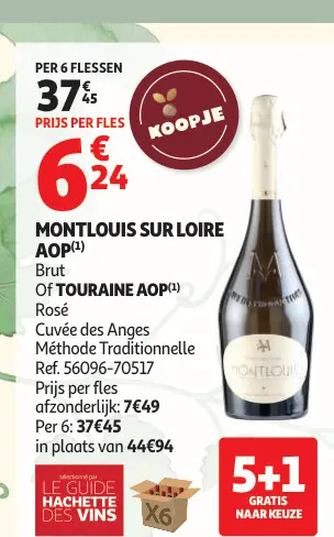 Promotie: Montlouis sur Loire AOP Brut of Touraine AOP Rosé Cuvée des Anges Méthode Traditionnelle