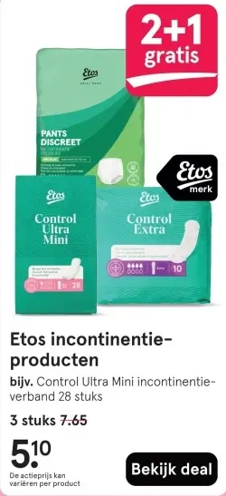 Aanbieding: Etos incontinentie-producten