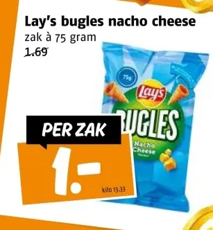 Aanbieding: Lay's bugles nacho cheese