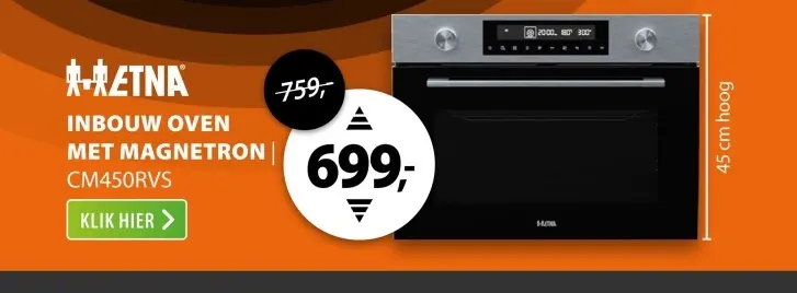 Aanbieding: Inbouw oven met magnetron cm450rvs
