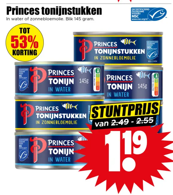 Aanbieding: Princes tonijnstukken