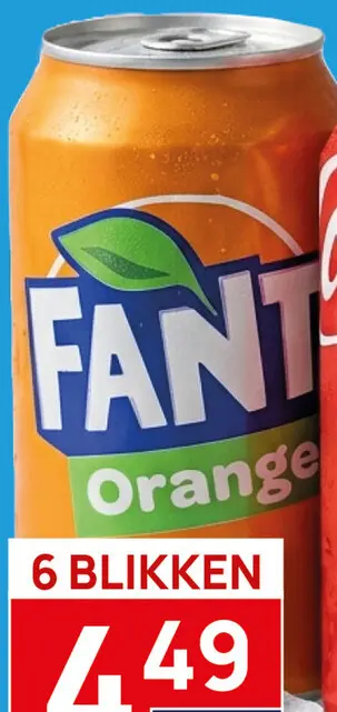 Aanbieding: 6 blikken Fanta Orange 330ml