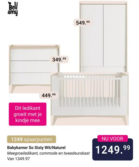 Aanbieding: Babykamer So Sixty Wit/Naturel