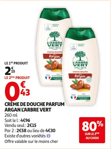Promotie: Crème de douche parfum argan