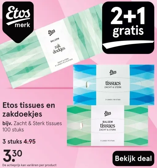 Aanbieding: Tissues en zakdoekjes