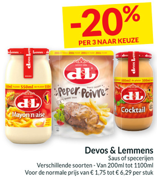 Aanbieding: Devos & Lemmens Saus of specerijen