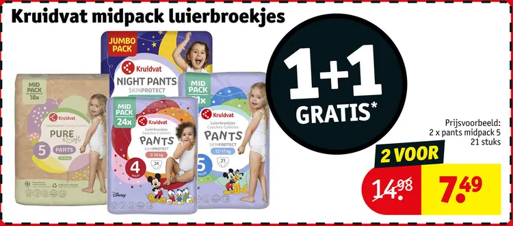 Promotie: Kruidvat midpack luierbroekjes