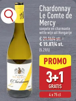 Promotie: Chardonnay Le Comte de Mercy