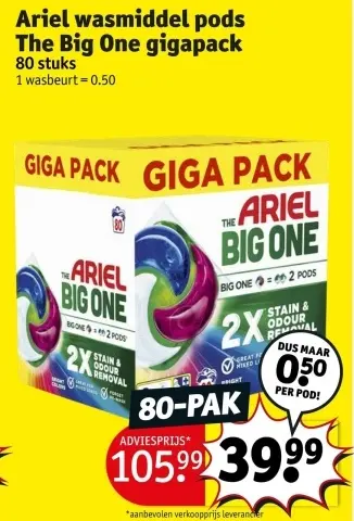 Promotie: Wasmiddel pods The Big One gigapack