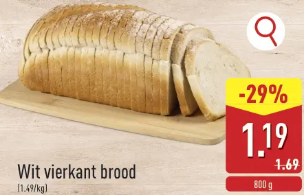 Promotie: Wit vierkant brood