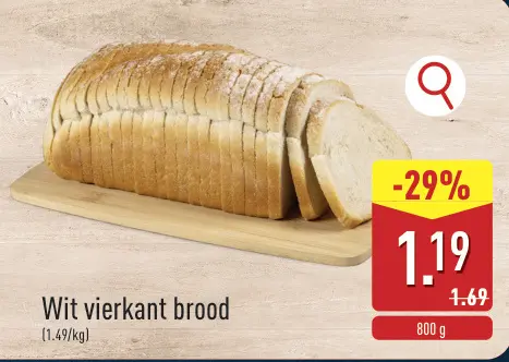 Promotie: Wit vierkant brood