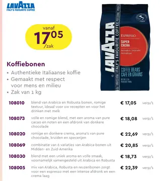 Aanbieding: Koffiebonen