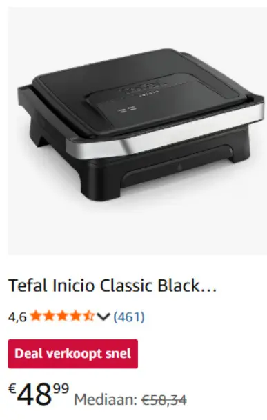 Promotie: Inicio Classic Black Contactgrill