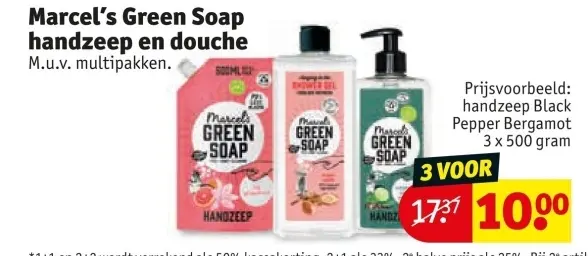 Aanbieding: handzeep en douche