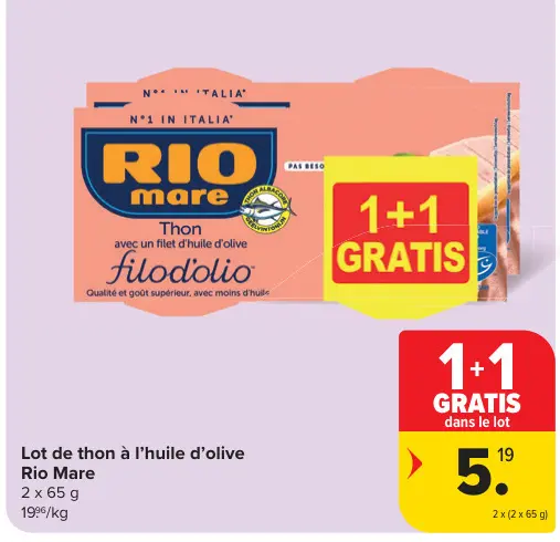 Offre: Lot de thon à l'huile d'olive