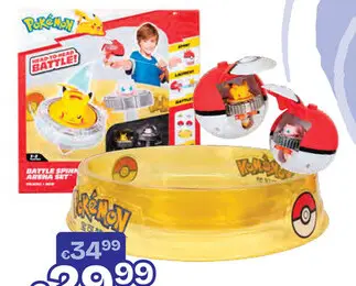 Offre: Pokémon/Pokemon BATTLE SPINNER - 2 PACK WITH STADIUM PIKACHU #1, MEW, POKÉ BALL, & POKÉ BALL