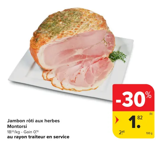 Offre: Jambon rôti aux herbes