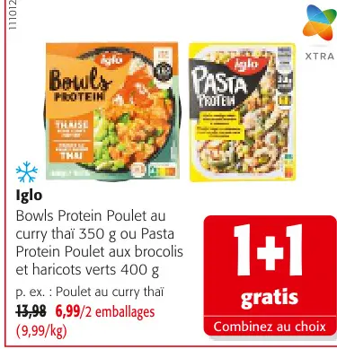 Offre: Bowls Protein Poulet au curry thaï ou Pasta P