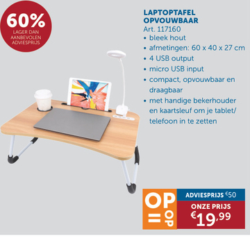 Aanbieding: LAPTOPTAFEL OPVOUWBAAR