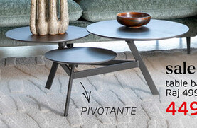 Offre: Raj, Table Basse Pivotante - 120 X 100 Cm - Primo Laminato