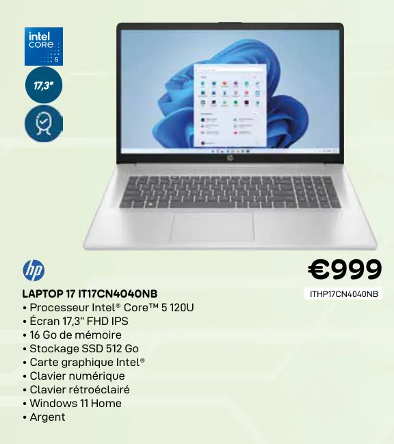 Offre: Laptop 17 it17cn4040nb