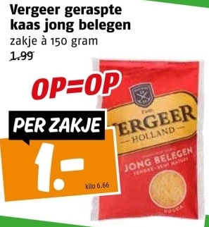 Aanbieding: Vergeer geraspte kaas jong belegen