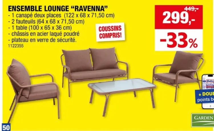 Offre: Ensemble lounge "ravenna"