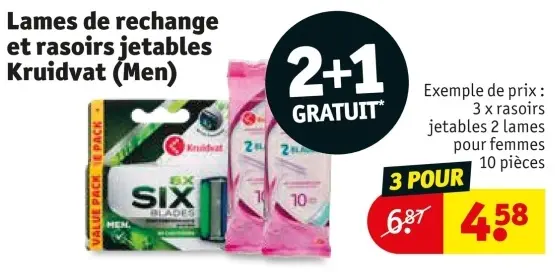 Offre: Lames de rechange et rasoirs jetables