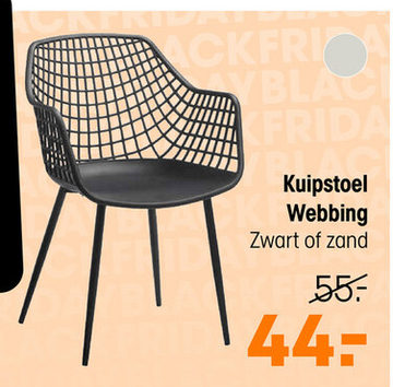 Aanbieding: Kuipstoel Webbing Zwart