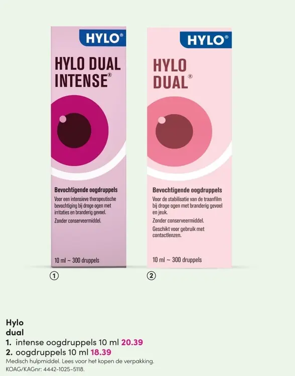 Aanbieding: Hylo dual oogdruppels